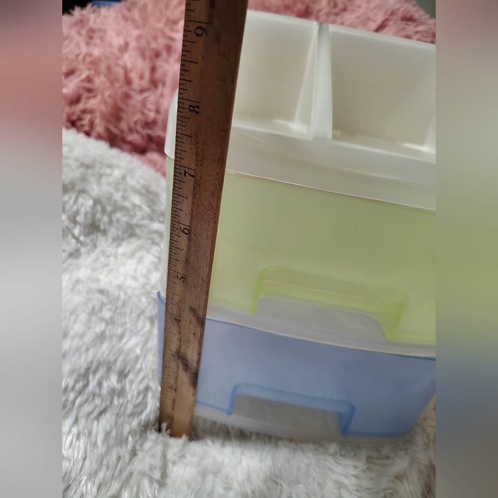 Vintage 90s Two-Tier Green and Blue Storage Organizer/ Beauty/ See Info - Picture 10 of 10
